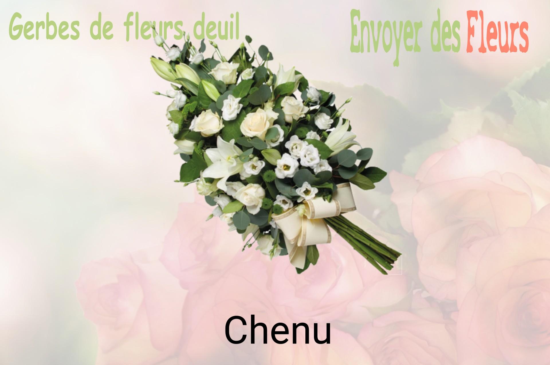 Gerbe de fleurs de deuil livrée à Chenu